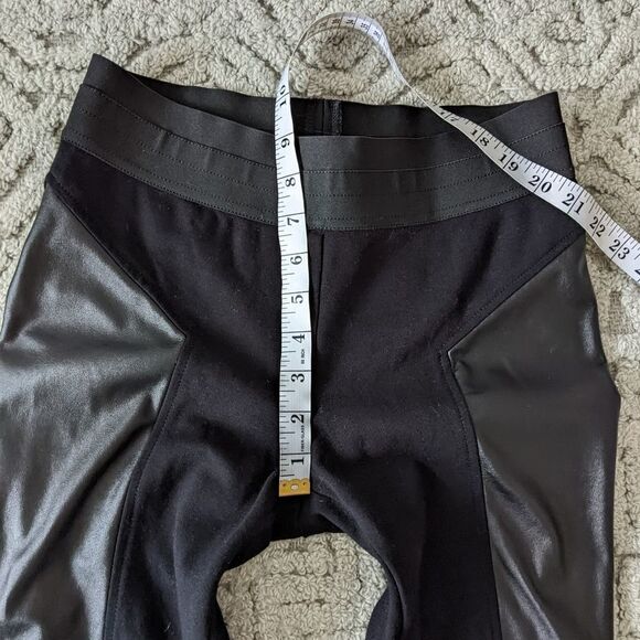 Bcbgmaxazria mari faux leather panel black leggings size small @W - Picture 13 of 13